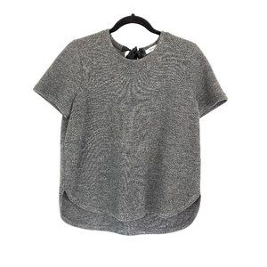 Madewell Structured Sweater Tee L Gray Merino Wool